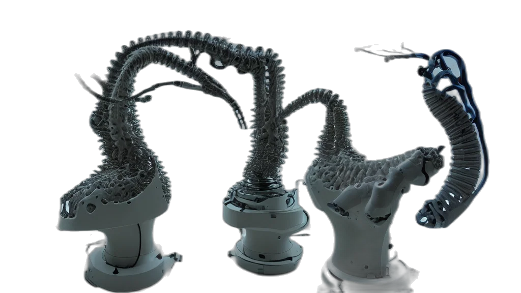3d render, concept art, outer space, complex transparent PNG cut-out