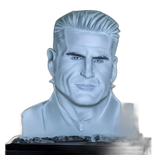face, photorealistic, cartoon, concept art, 3d render, ice, sculpture, portrait transparent PNG cut-out