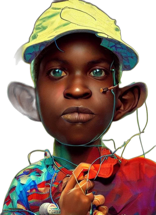 face, hat, robot, mask, photorealistic, concept art, 3d render, fantasy art transparent PNG cut-out