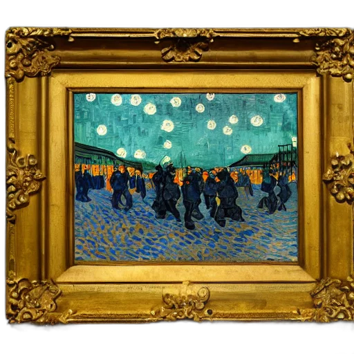 oil painting, night, beach, snow transparent PNG cut-out