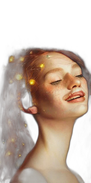 face, crown, jewelry, mask, photorealistic, oil painting, concept art, 3d render transparent PNG cut-out