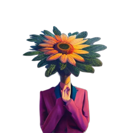 flower, crown, mask, hat, 3d render, photorealistic, concept art, oil painting transparent PNG cut-out