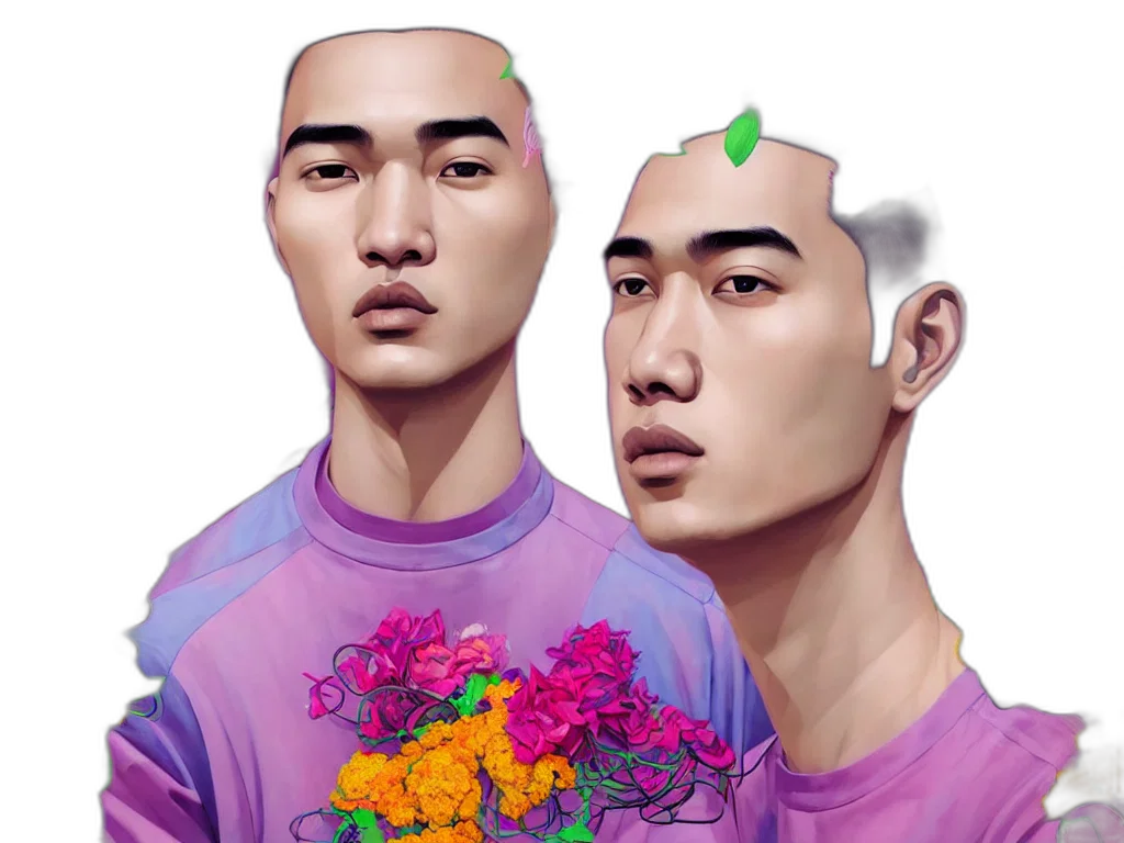 face, vaporwave, photorealistic, concept art, fantasy art, pastel, neon, colorful transparent PNG cut-out
