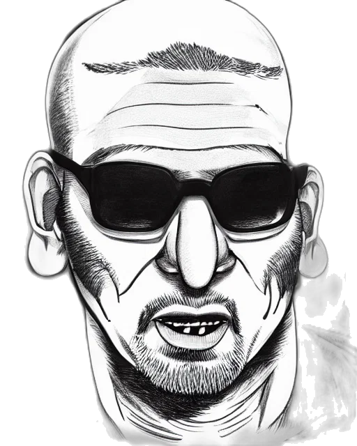 face, cartoon, comic book art, photorealistic transparent PNG cut-out