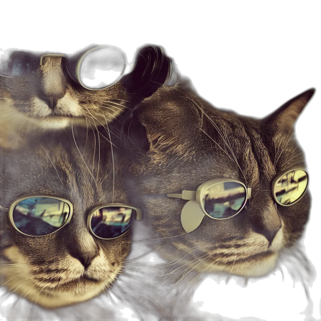 animal, mask, photorealistic, vaporwave, 3d render, cartoon, photo, cat transparent PNG cut-out