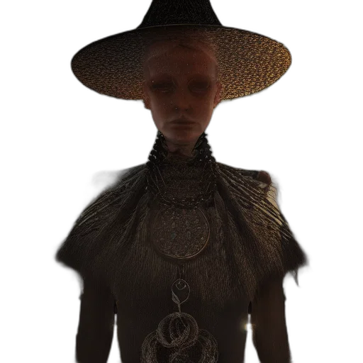 hat, dress, mask, staff transparent PNG cut-out
