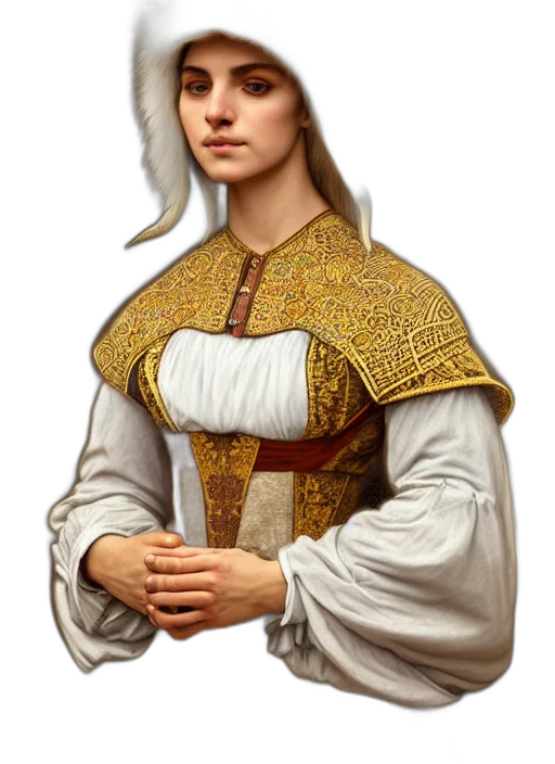 dress, face, staff, crown, fantasy art, pixel art, photorealistic, concept art transparent PNG cut-out
