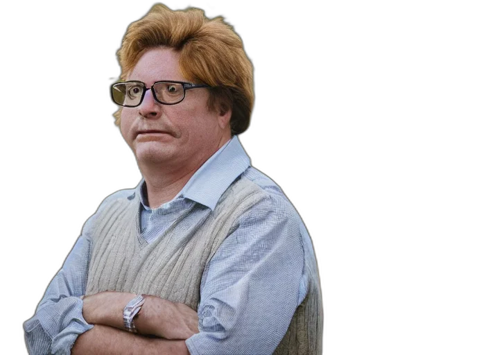 staff, jacket, hair, face transparent PNG cut-out