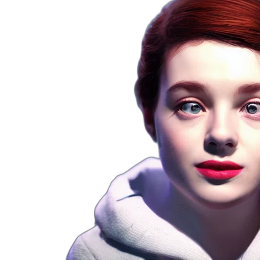 face, photorealistic, 3d render, concept art, fantasy art, red, portrait, young transparent PNG cut-out