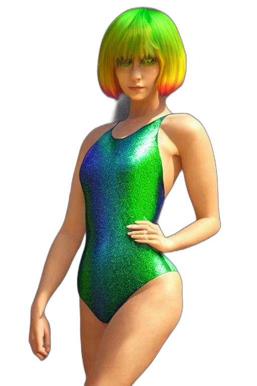 dress, 3d render, concept art, pixel art, fantasy art, neon, colorful, green transparent PNG cut-out