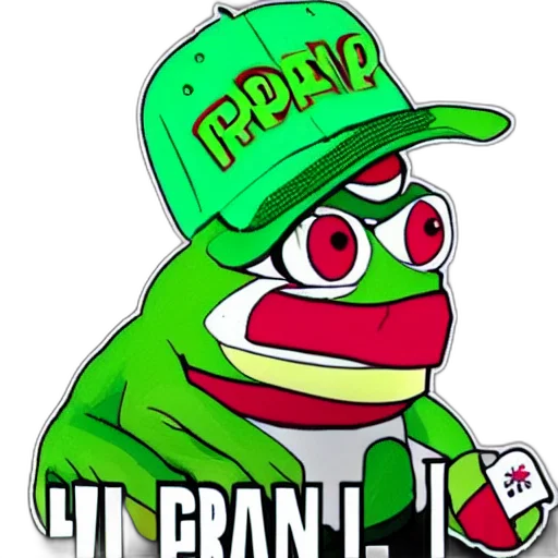 hat, pixel art, green, frog, pepe, has, maga transparent PNG cut-out