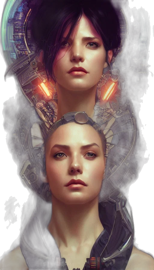face, robot, concept art, comic book art transparent PNG cut-out