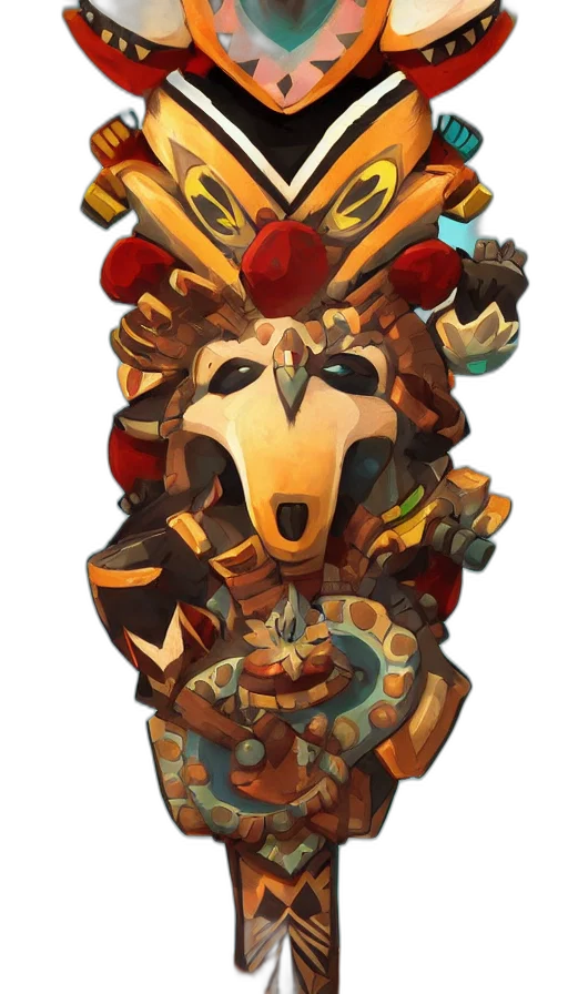 mask, crown, staff, weapon transparent PNG cut-out