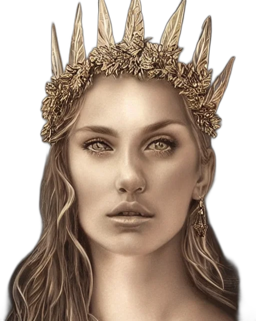 crown, jewelry, face, mask, fantasy art, photorealistic, concept art, 3d render transparent PNG cut-out