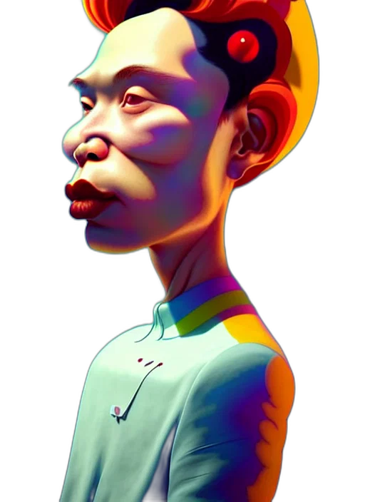 face, staff, robot, mask, 3d render, concept art, photorealistic, fantasy art transparent PNG cut-out