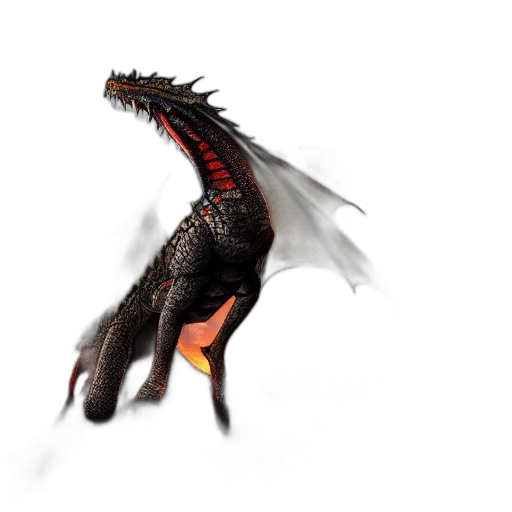 dragon, creature, animal, staff transparent PNG cut-out