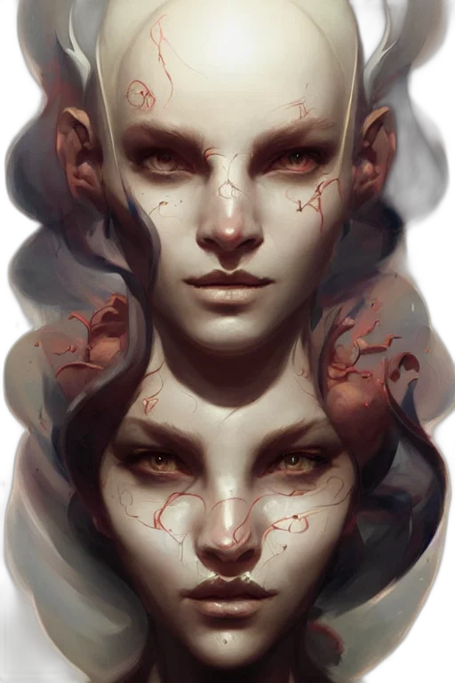 face, mask, creature, fantasy art transparent PNG cut-out