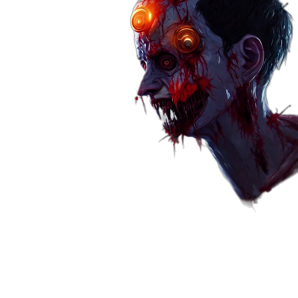 face, mask, robot, creature, concept art, cyberpunk, comic book art, pixel art transparent PNG cut-out