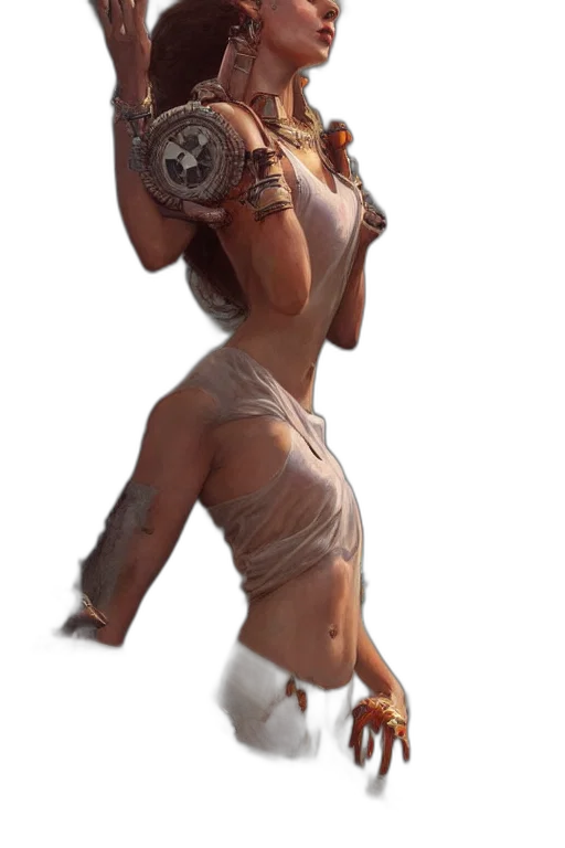 dress, staff, weapon, robot transparent PNG cut-out