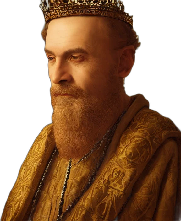 face, crown, staff, photorealistic transparent PNG cut-out