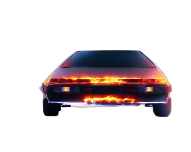 car, weapon, concept art, vaporwave, 3d render, pixel art, fire, neon lights transparent PNG cut-out