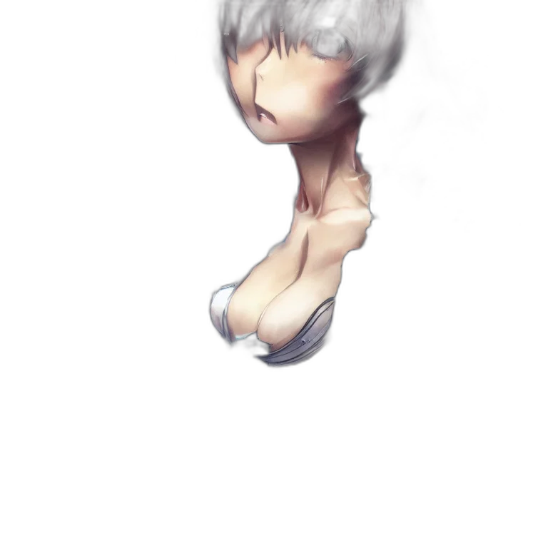 creature, robot, face, hair, 3d render, watercolor, pixel art, concept art transparent PNG cut-out