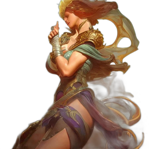sword, dress, dragon, fantasy art, concept art, comic book art, oil painting, fire transparent PNG cut-out