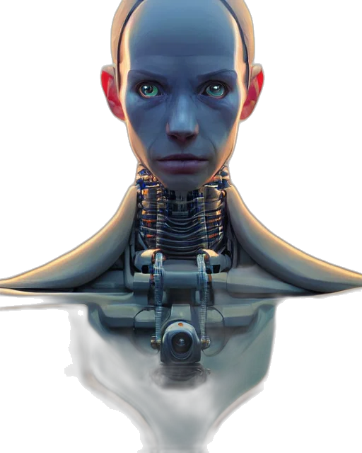 robot, face, jewelry, creature transparent PNG cut-out