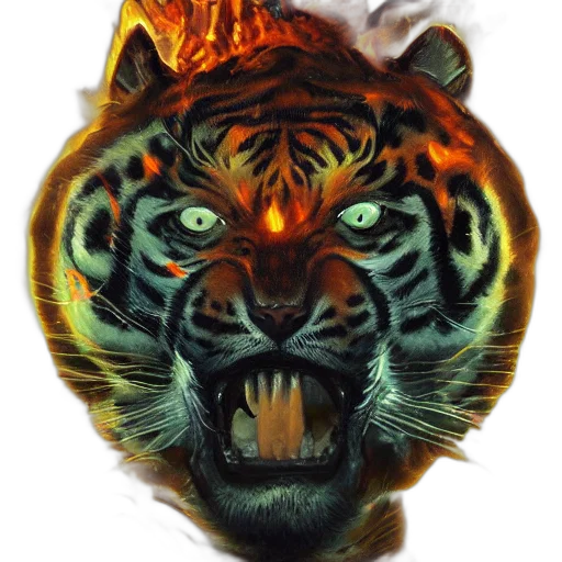 animal, mask, creature, fantasy art, concept art, photorealistic, comic book art, fire transparent PNG cut-out