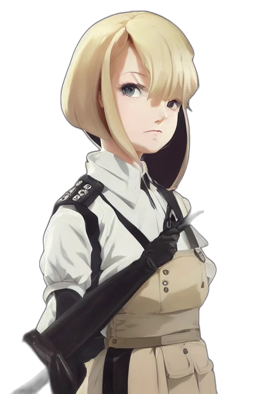 staff, jacket, face, weapon transparent PNG cut-out