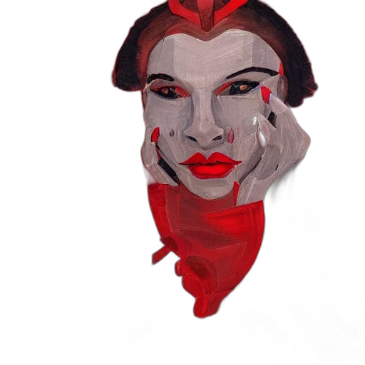 mask, face, crown, jewelry, concept art, fantasy art, photorealistic, watercolor transparent PNG cut-out