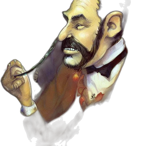 staff, face, concept art, watercolor, oil painting, fantasy art, drunk, french transparent PNG cut-out