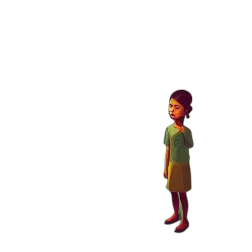 dress, face, staff, creature transparent PNG cut-out