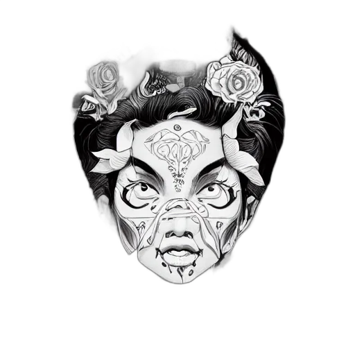 mask, jewelry, crown, face, fantasy art, photorealistic, concept art, lovingdead transparent PNG cut-out