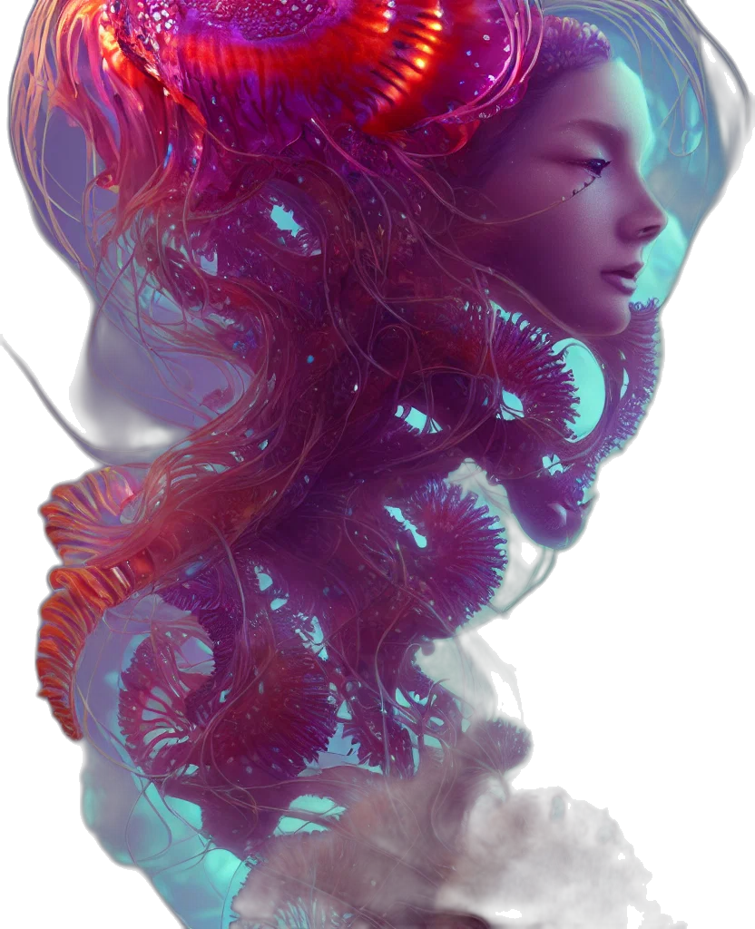 hair, creature, crown, face transparent PNG cut-out
