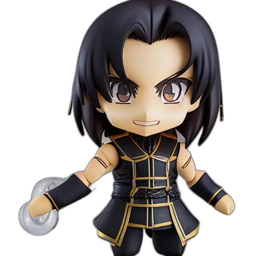 3d render, cartoon, anime, fantasy art, nendoroid, shang, tsung, figurine transparent PNG cut-out