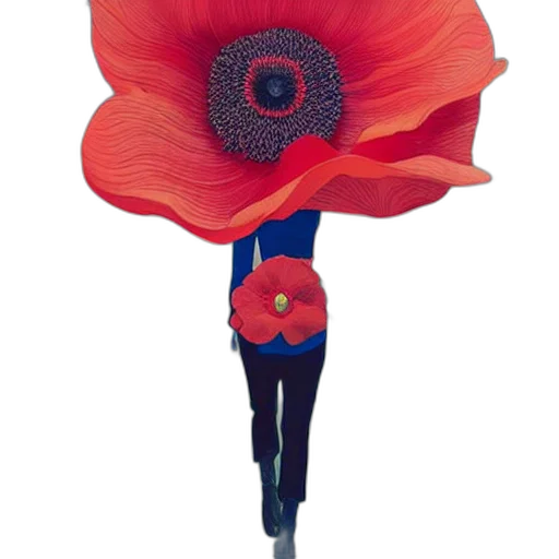 flower, dress, staff, hat transparent PNG cut-out
