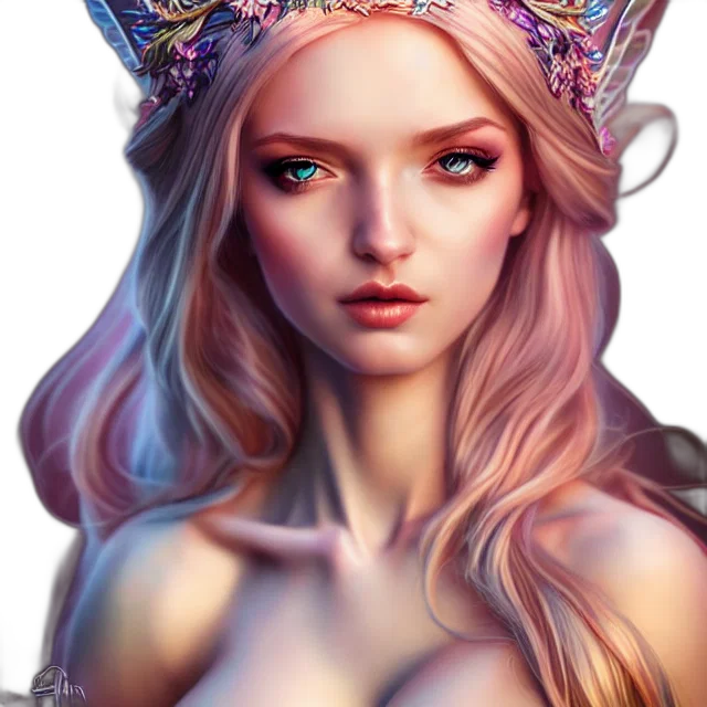 crown, hat, jewelry, face, fantasy art, photorealistic, concept art, 3d render transparent PNG cut-out