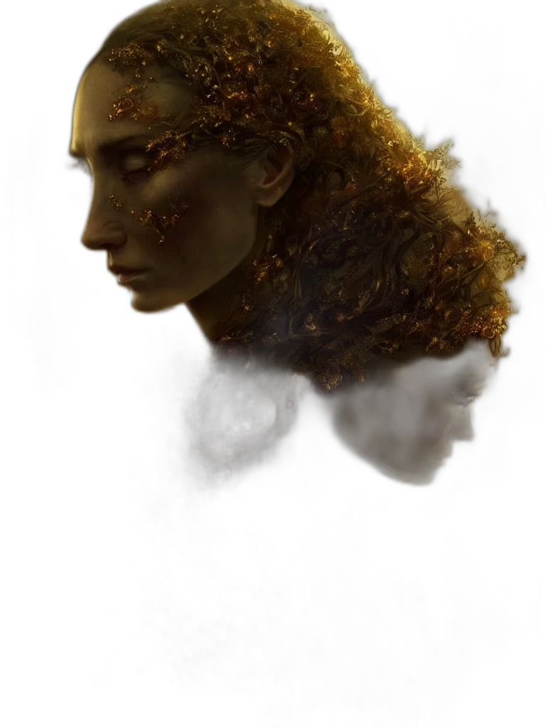 mask, crown, face, hair, fantasy art, concept art, photorealistic, watercolor transparent PNG cut-out