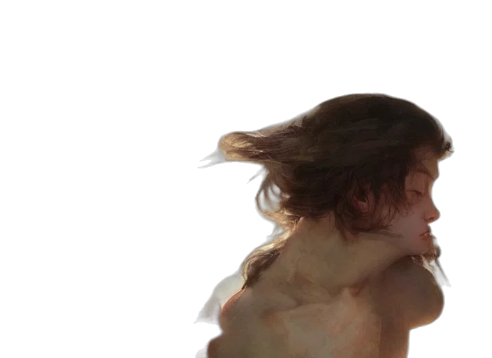 hair, face, creature, dress transparent PNG cut-out