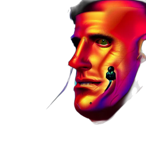 face, mask, robot, cyberpunk transparent PNG cut-out
