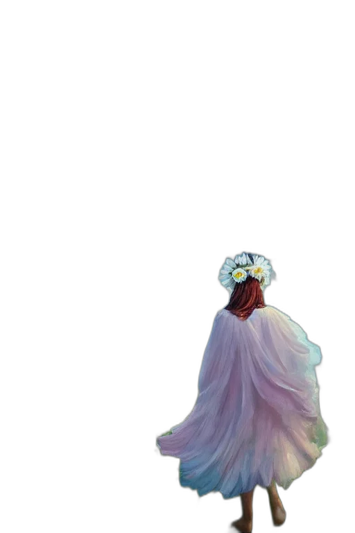 dress, crown, flower, umbrella, concept art, pixel art, watercolor, photorealistic transparent PNG cut-out