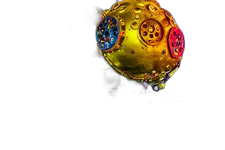 jewelry, umbrella, bottle, weapon, 3d render, photorealistic, concept art, golden transparent PNG cut-out