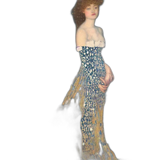 dress, jewelry, staff, oil painting transparent PNG cut-out