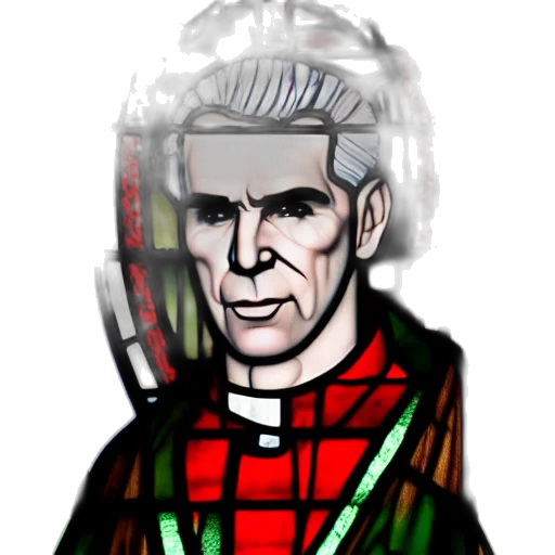 face, comic book art, pixel art, cartoon, concept art, gothic, stained, glass transparent PNG cut-out