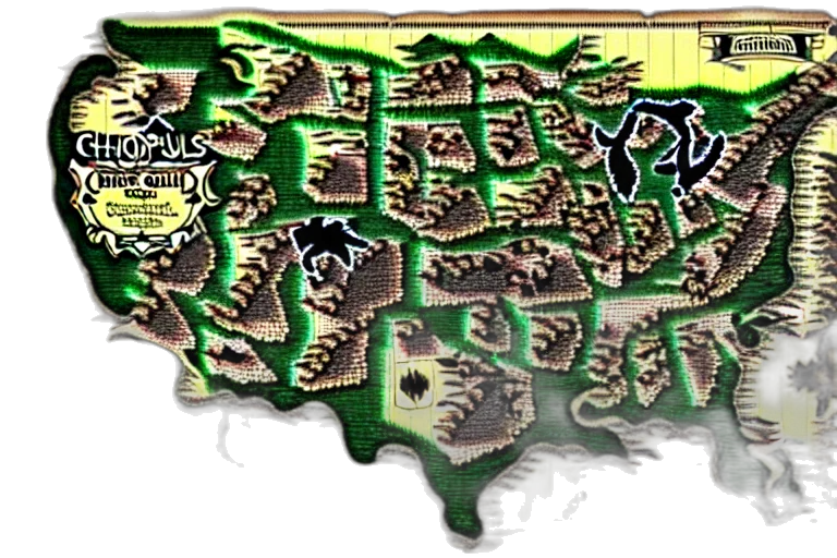 ghouls, goblins, map, intricate, pixellated, overwhelming transparent PNG cut-out