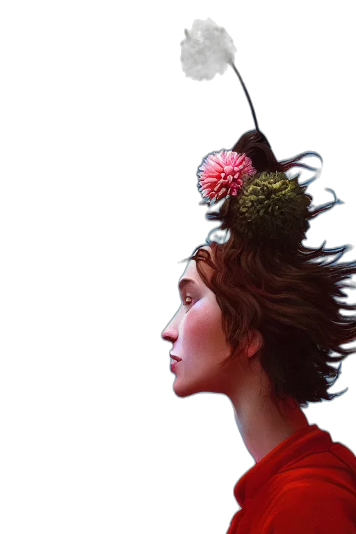 hat, crown, hair, mask, photorealistic, concept art, 3d render, fantasy art transparent PNG cut-out