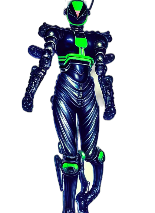 robot, staff, concept art, cyberpunk transparent PNG cut-out