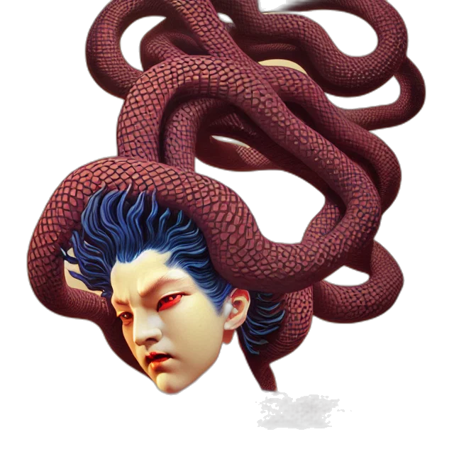 creature, hair, animal, staff, pixel art, concept art, 3d render, photorealistic transparent PNG cut-out