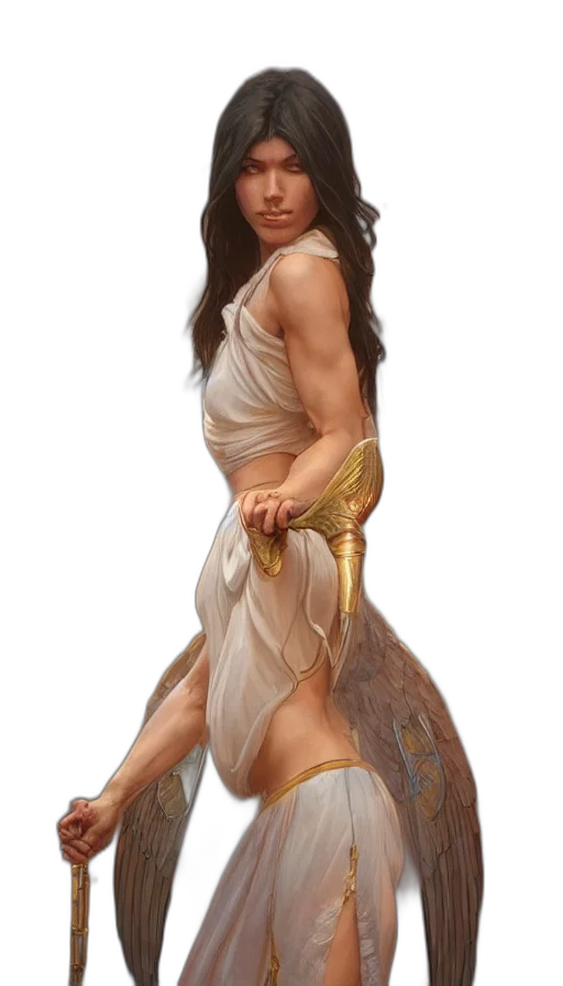 dress, staff, fantasy art, concept art transparent PNG cut-out